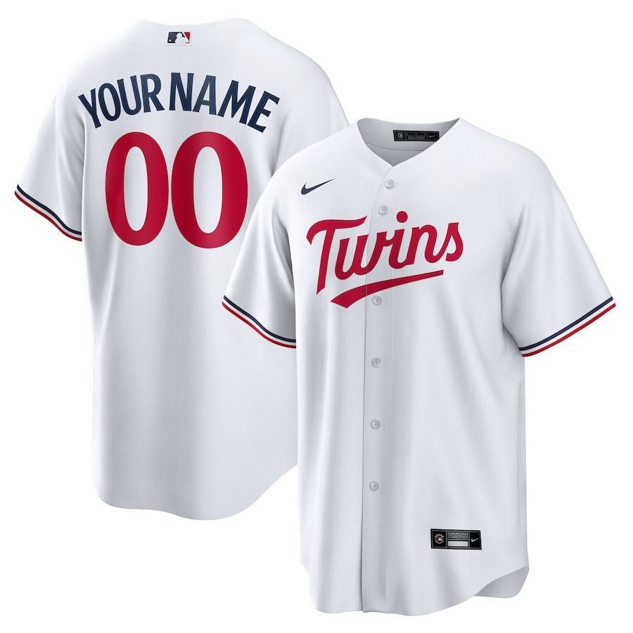 Men Minnesota Twins Nike White Home Replica Custom MLB Jersey